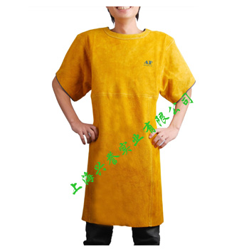AP-6102金黄色芯皮短袖焊接围裙