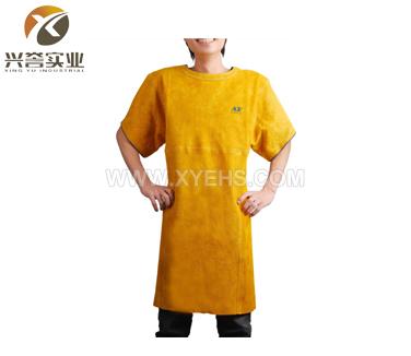 AP6102金黄色芯皮短袖焊接围裙