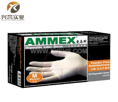 爱马斯AMMEX一次性乳胶手套(无粉)
