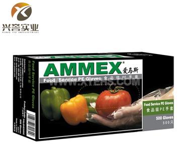 爱马斯AMMEX一次性食品级PE手套(500只装)