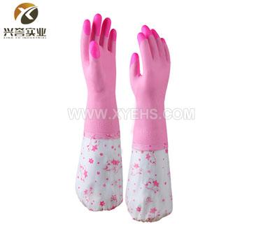 东亚PVC 800-6绒布保暖接袖家用手套