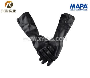 MAPA 450-41CM 氯丁橡胶植绒防化手套 