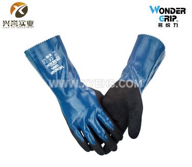 多给力 WG-528L 丁腈浸胶长袖防水防油作业手套