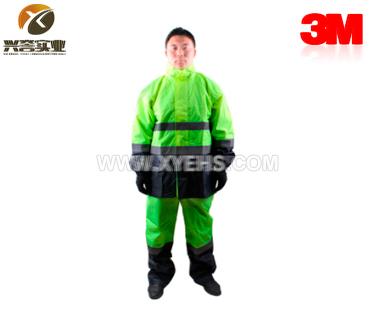 3M R2912 荧光黄拼色PVC防水安全警示服